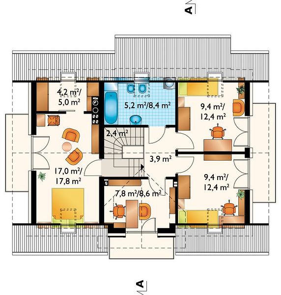 План 2 этажа дома CCH-2395-42 План 2 этажа дома CCH-2395-42
